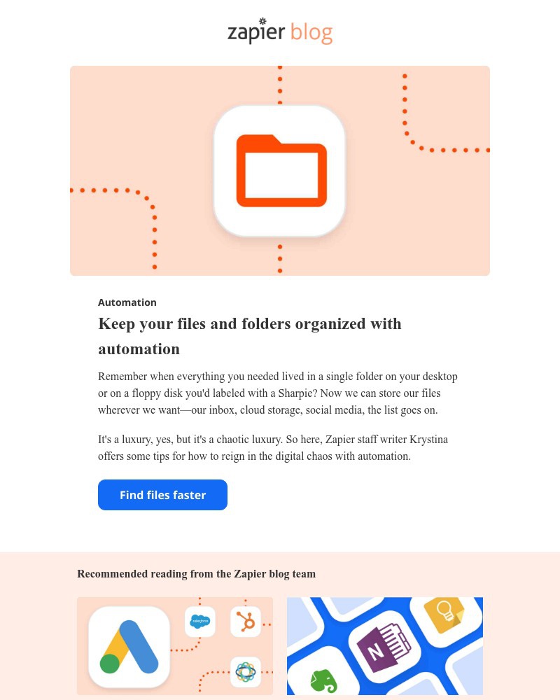 Zapier - Keep your files and folders organized with automation