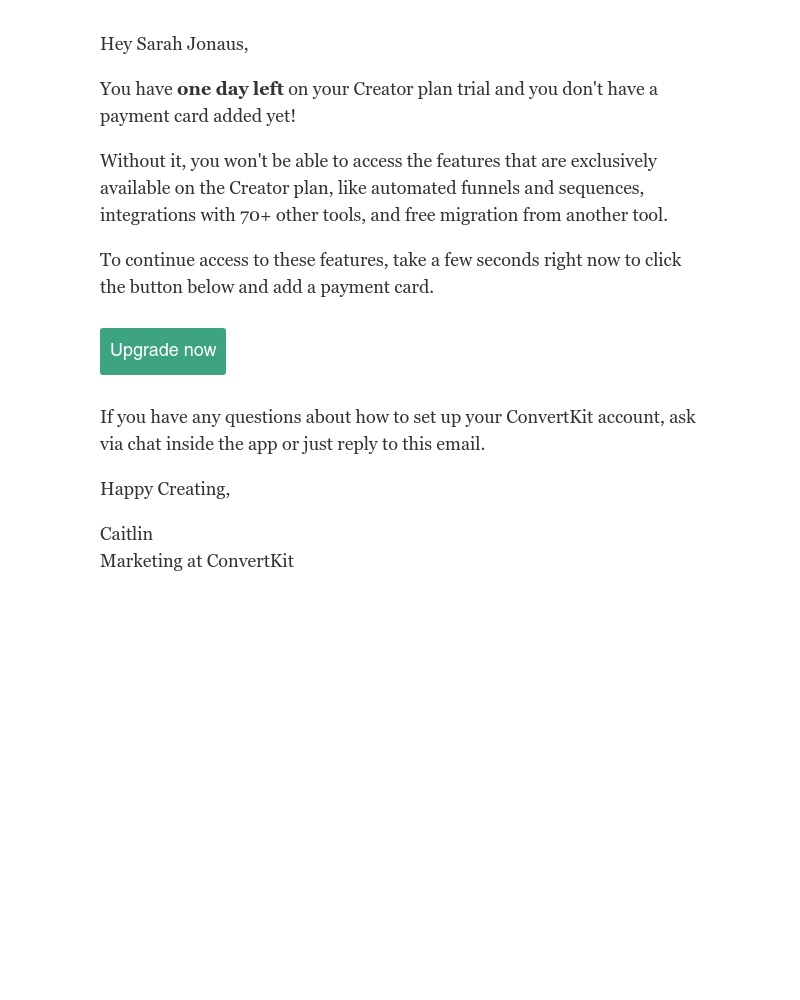 ConvertKit - Keep your momentum going