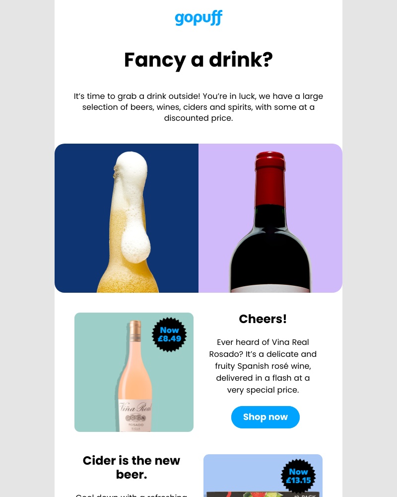 Gopuff - Keep your spirits up. Save up to 19%!