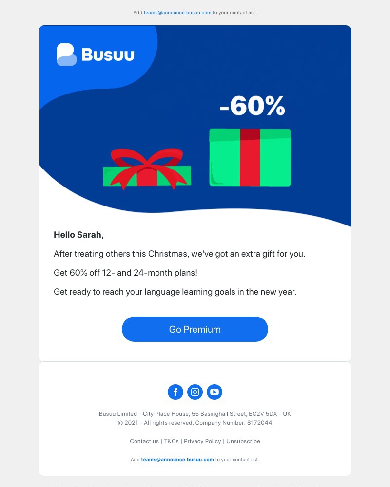 Busuu - Kickstart the New Year with 60% off 🎁