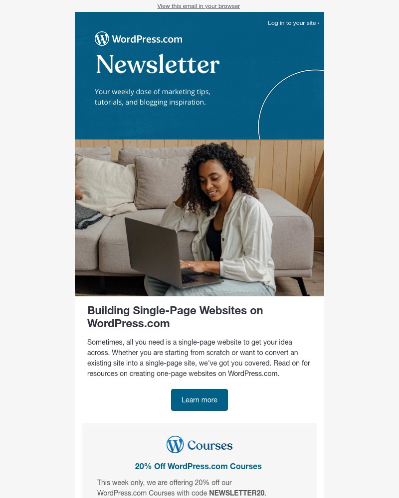 WordPress - Kickstart your business with a single-page website
