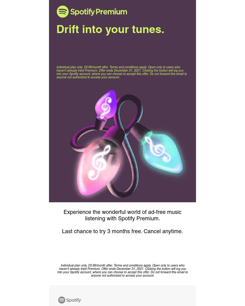 Spotify - Last Chance. 3 months of Premium for free