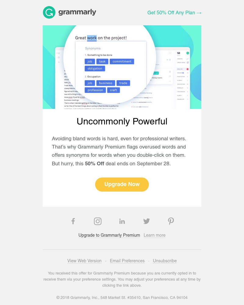 Grammarly - LAST CHANCE: 50% Off Any Individual Plan
