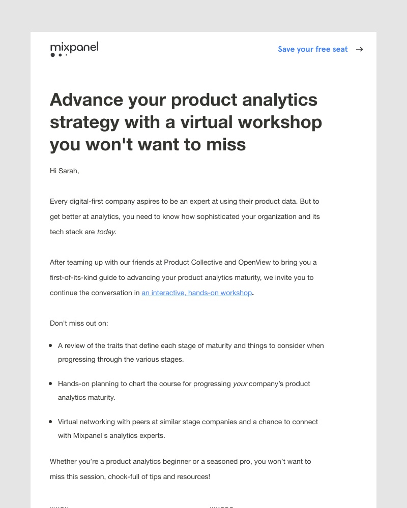 Mixpanel - Last chance! Advance your product analytics strategy with this hands-on workshop – Dec. 9