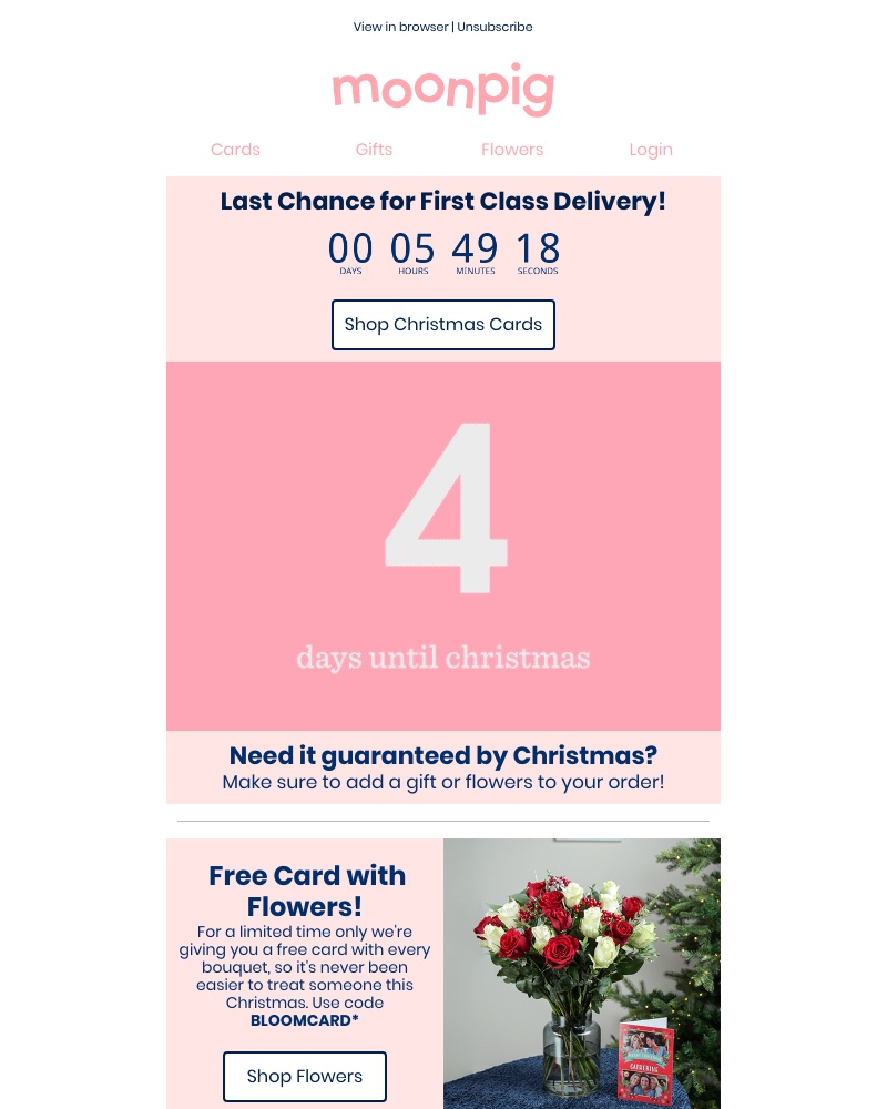 Moonpig - 🚨 Last chance for first class delivery! 🚨