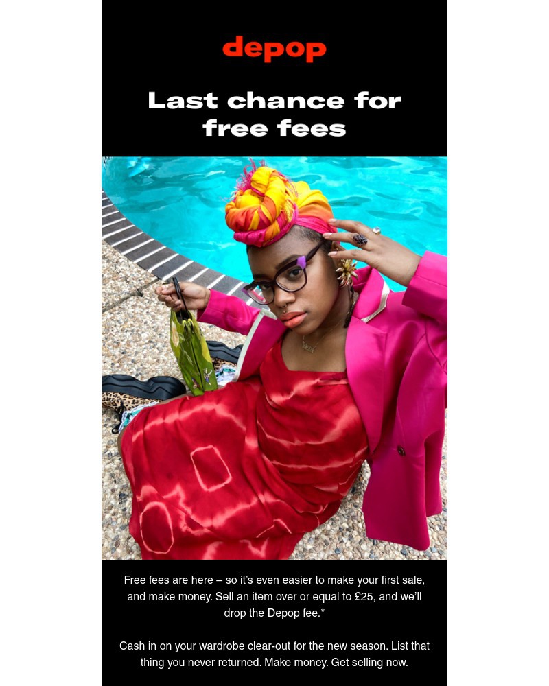 Depop - Last chance for free fees