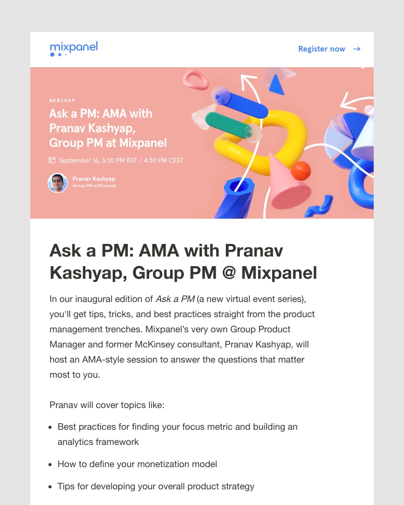 Mixpanel - Last chance! Hear from Mixpanel Product Manager and McKinsey-alum in an Ask Me Anything tomorrow at 3:30 BST / 4:30 CEST