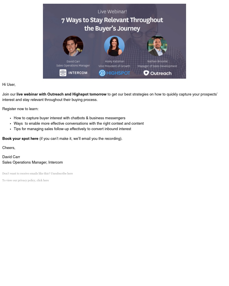 Intercom - Last chance! Join our buyer’s journey webinar tomorrow