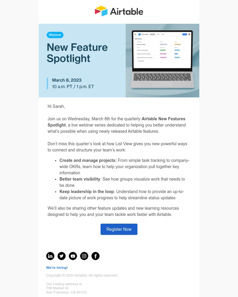 Airtable - [Last chance] Register for this quarterly new features webinar