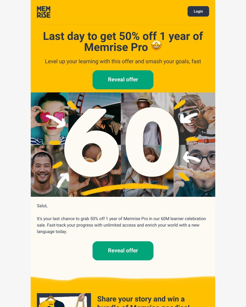 Memrise - Last chance to get 50% off 1 year of Memrise Pro 🤑