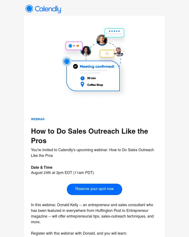Calendly - [Last Chance to Register] How to Do Sales Outreach Like the Pros