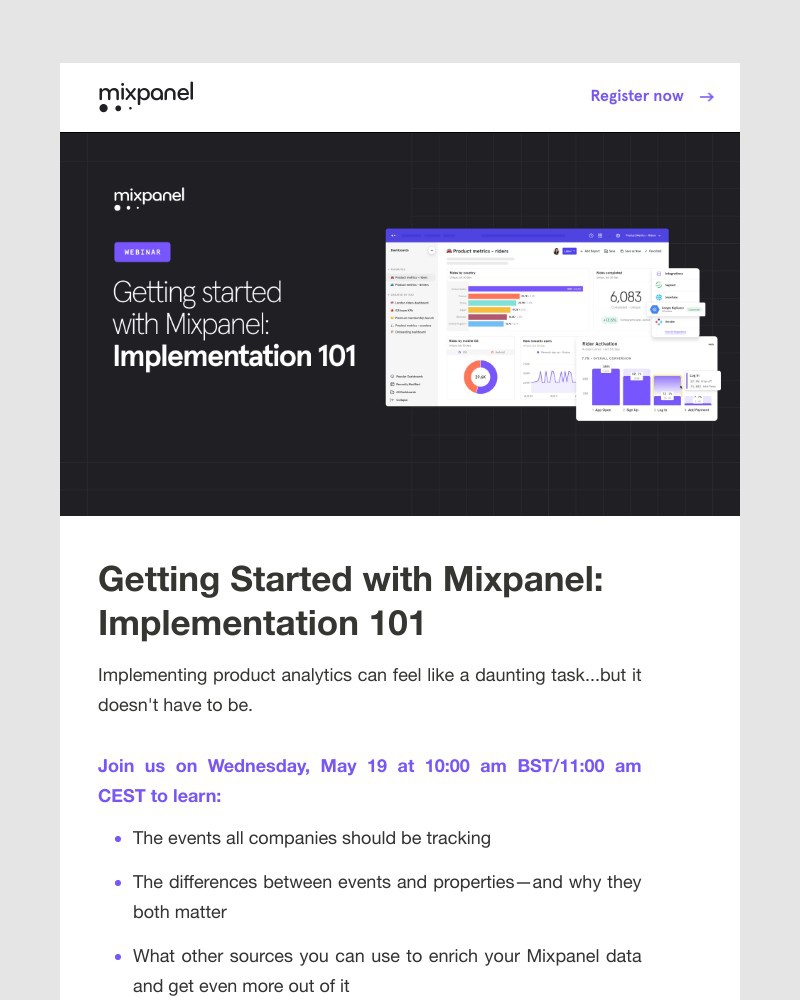 Mixpanel - Last chance to register! How to get started with Mixpanel - Implementation 101