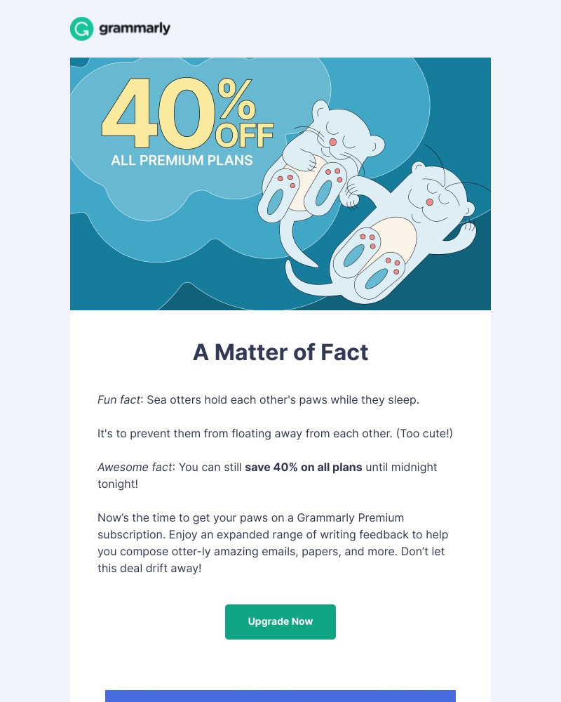 Grammarly - 🦦 Last chance to save 40% on Premium