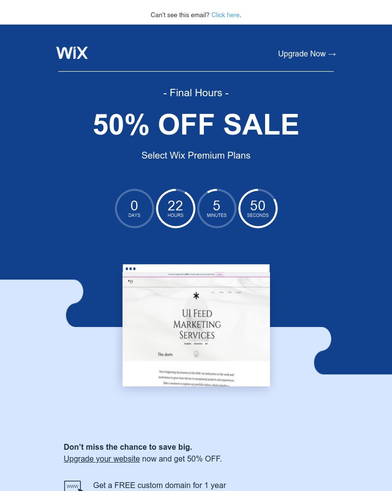 Wix - Last Chance—Save 50% with Wix