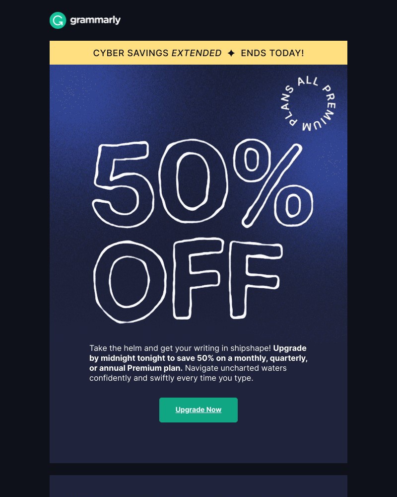 Grammarly - LAST DAY: 50% off all Premium plans