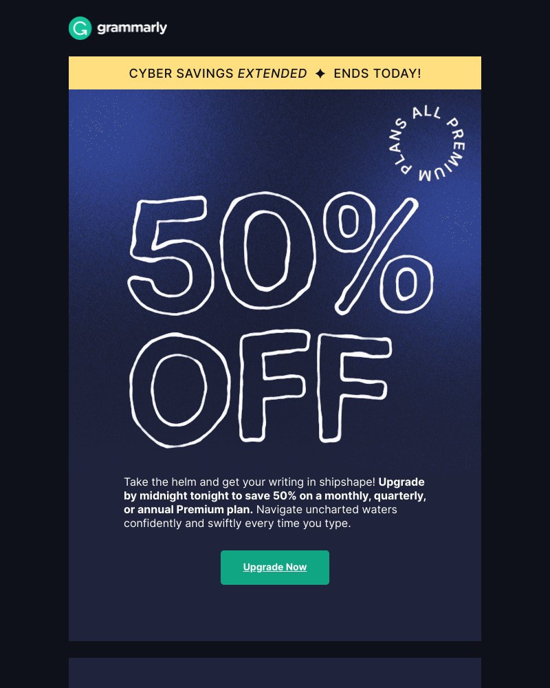 Grammarly - LAST DAY: 50% off all Premium plans