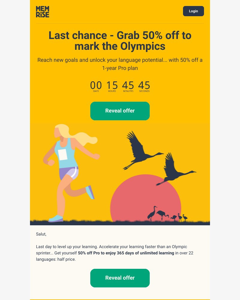Memrise - Last day: Celebrate the Olympics with 50% off Pro!