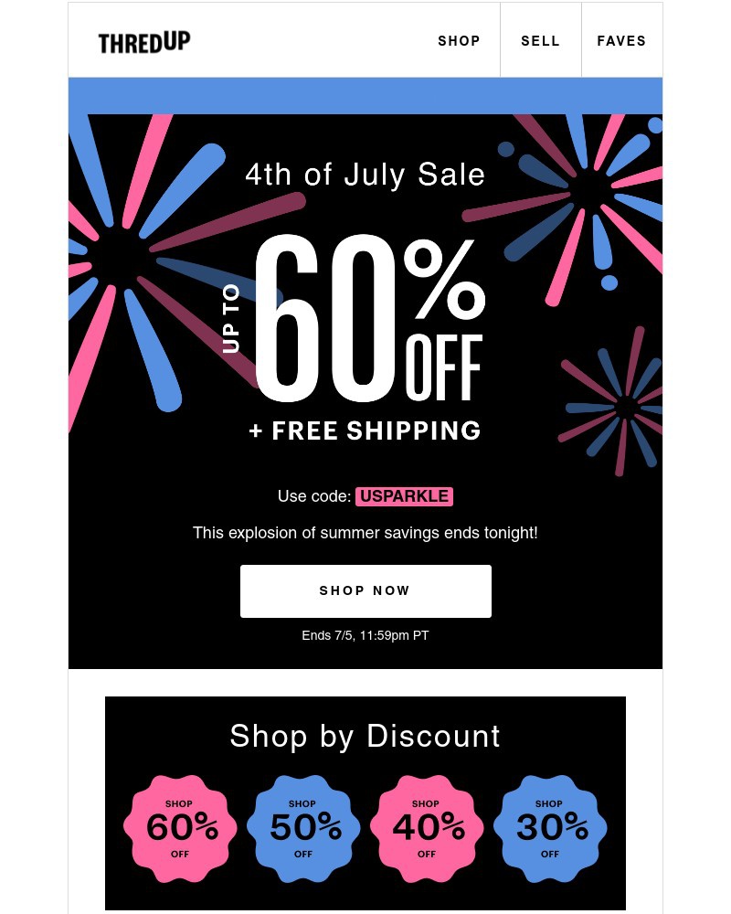thredUP - Last day for up to 60% off & free shipping!
