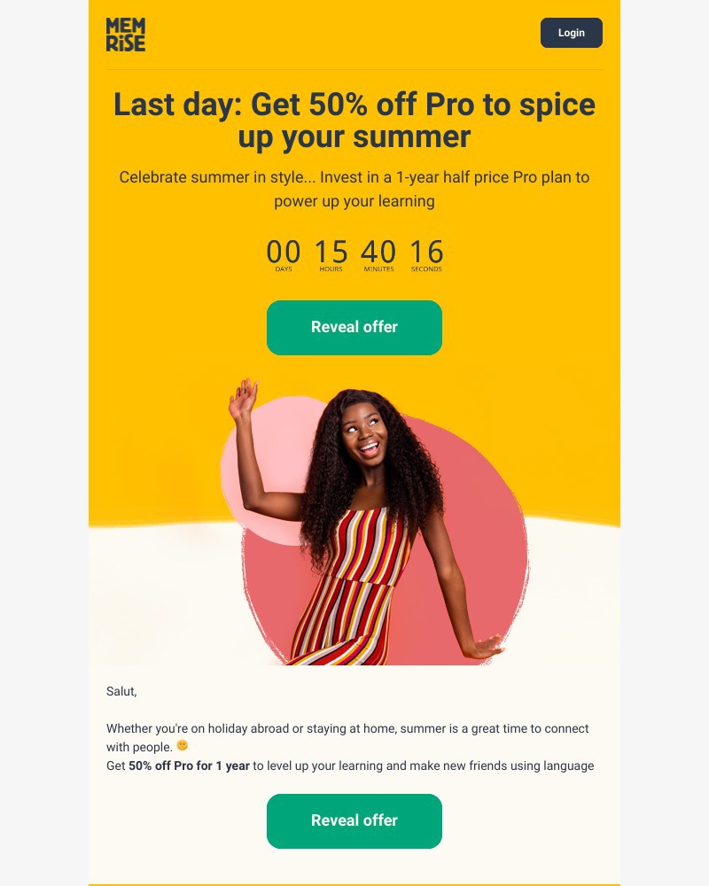 Memrise - LAST DAY: Grab 50% off Pro to celebrate summer