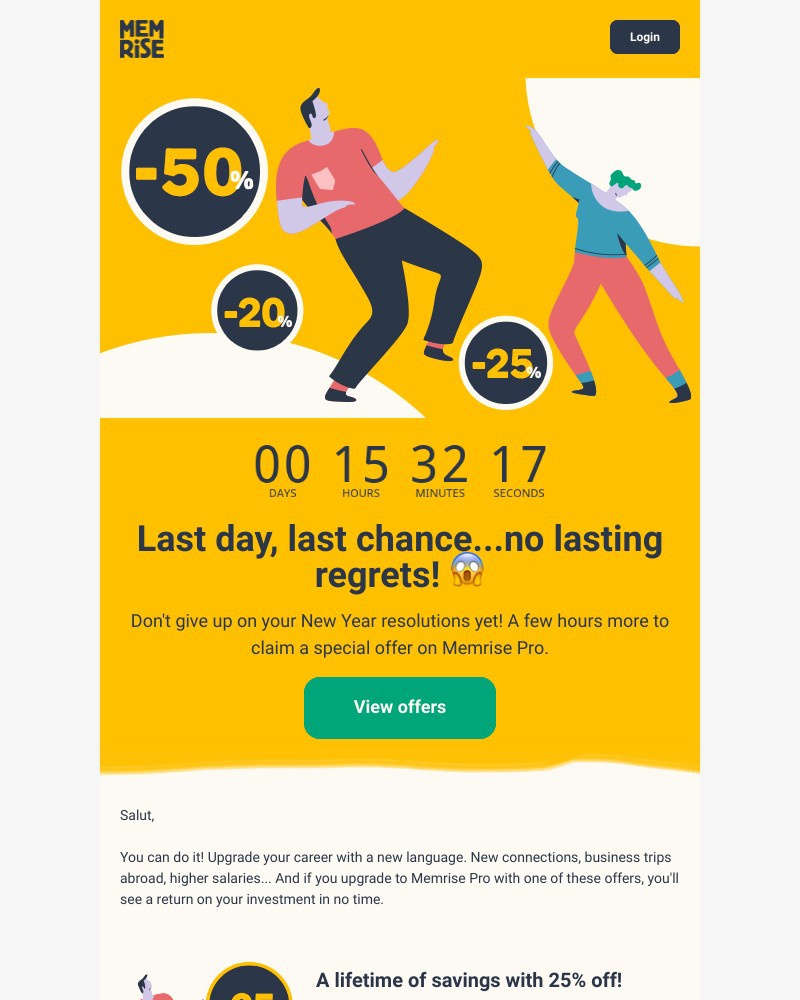 Memrise - Last day, last chance...no lasting regrets! 😱