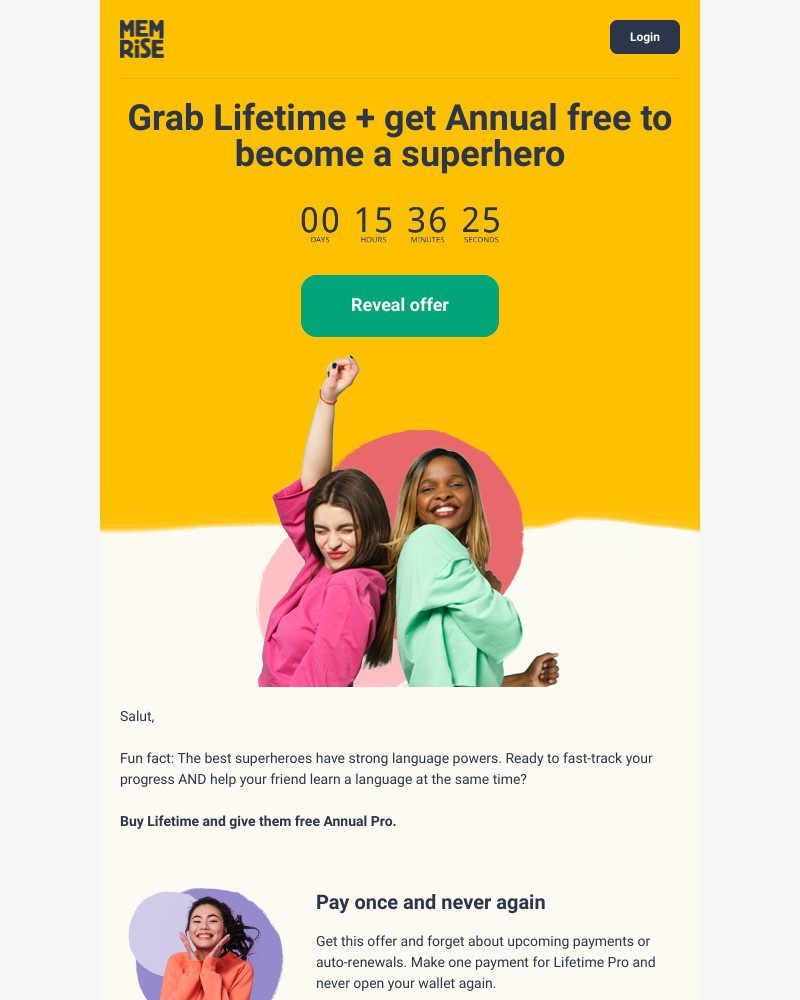 Memrise - 🚨 Last day to unlock your powers with Lifetime