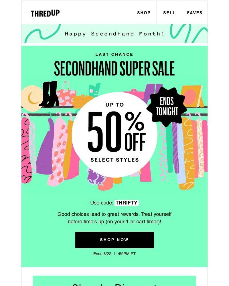 thredUP - LAST DAY: Up to 50% off! 👀