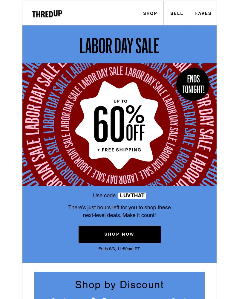 thredUP - LAST DAY: Up to 60% off + free shipping