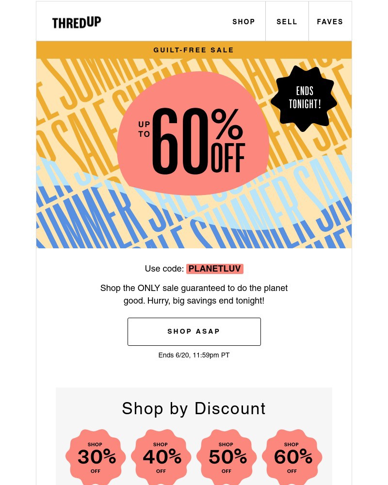 thredUP - LAST DAY: Up to 60% off over 2M items!