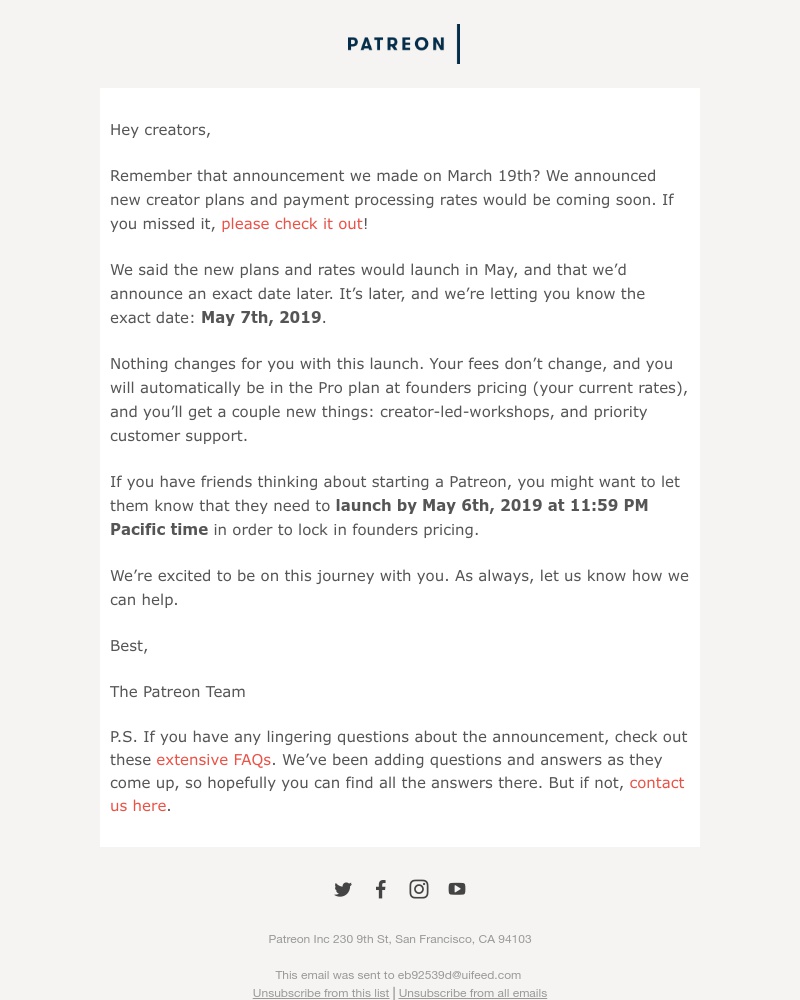 Patreon - Launch date for new creator plans revealed...