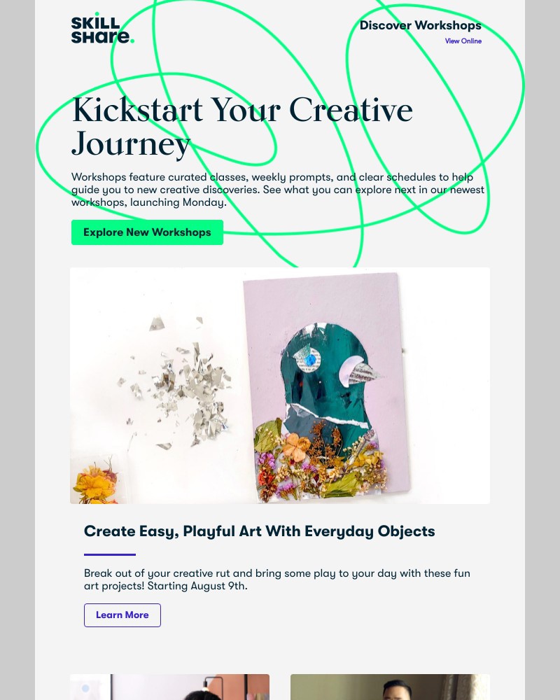 Skillshare - Launching Monday: 5 New Workshops for Sarah