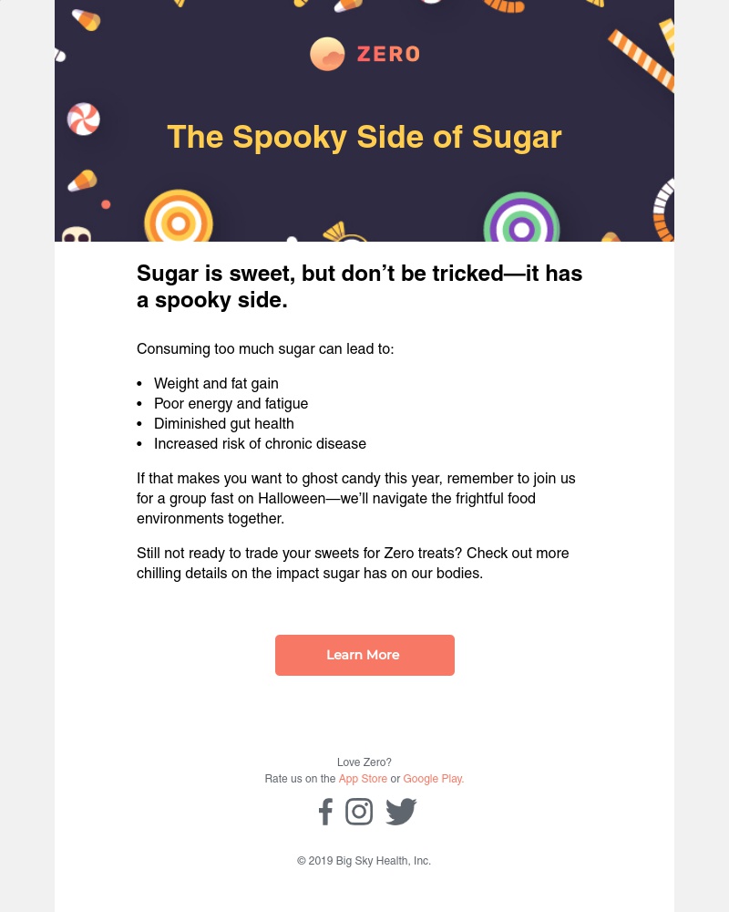 Zero - Learn about the spooky side of sugar