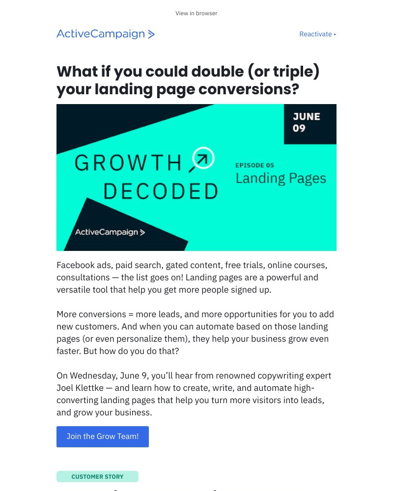 - Learn landing pages from THE master? (Look inside…)