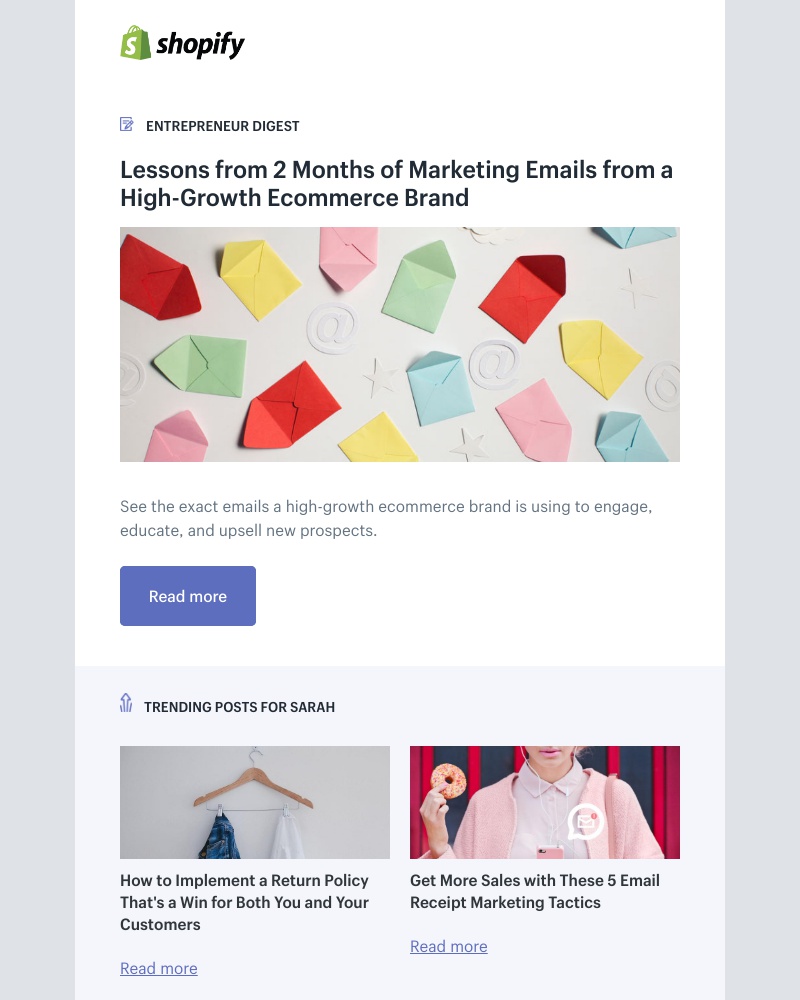 Shopify - Lessons from 2 Months of Marketing Emails from a High-Growth Ecommerce Brand