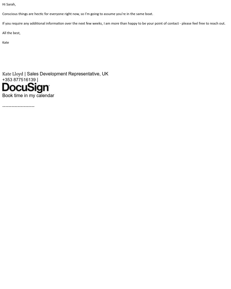 Docusign - Let's connect another time