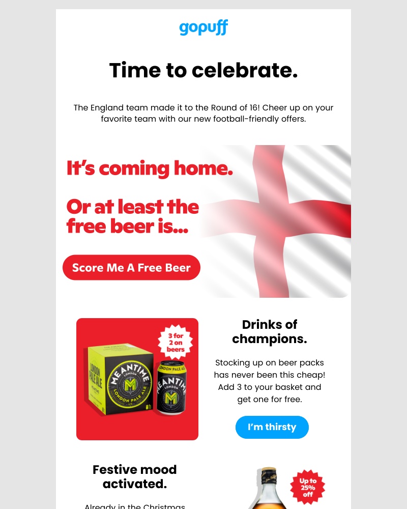 Gopuff - ⚽ Let’s have one for England! 🏴󠁧󠁢󠁥󠁮󠁧󠁿