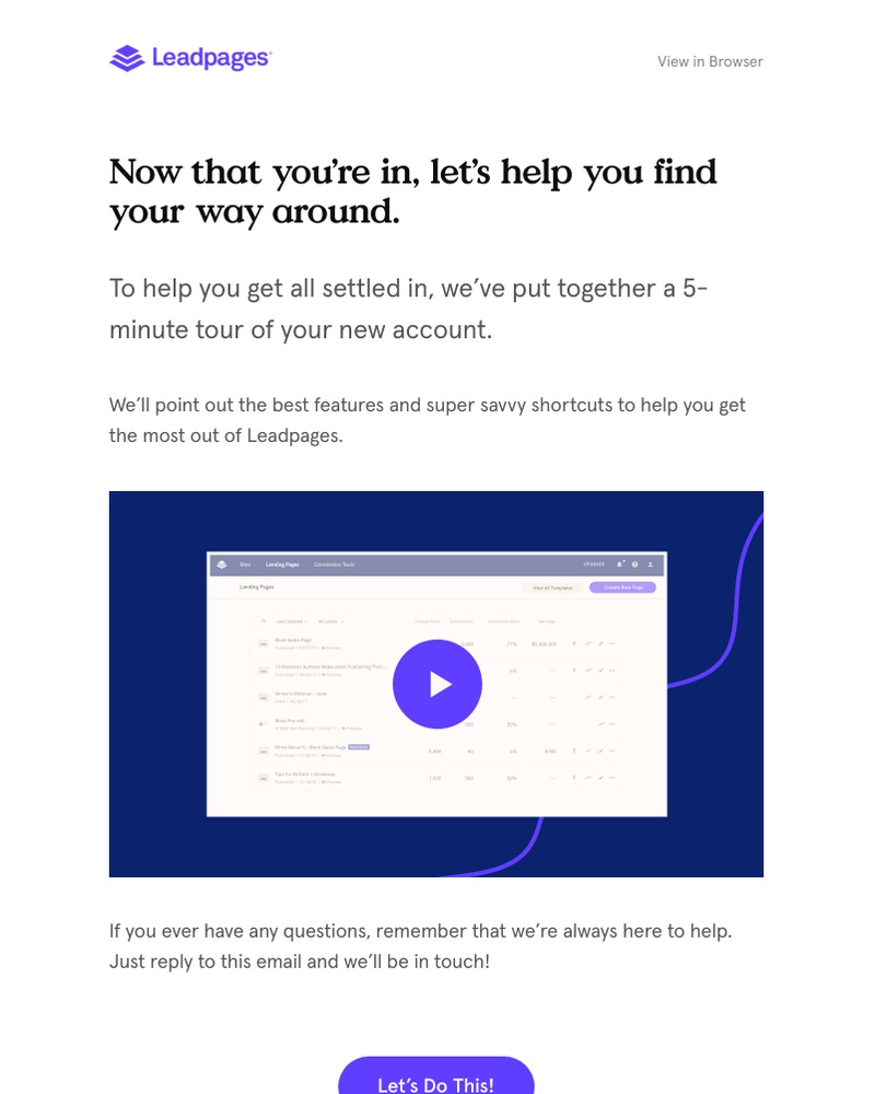 Onboarding on Leadpages video screenshot