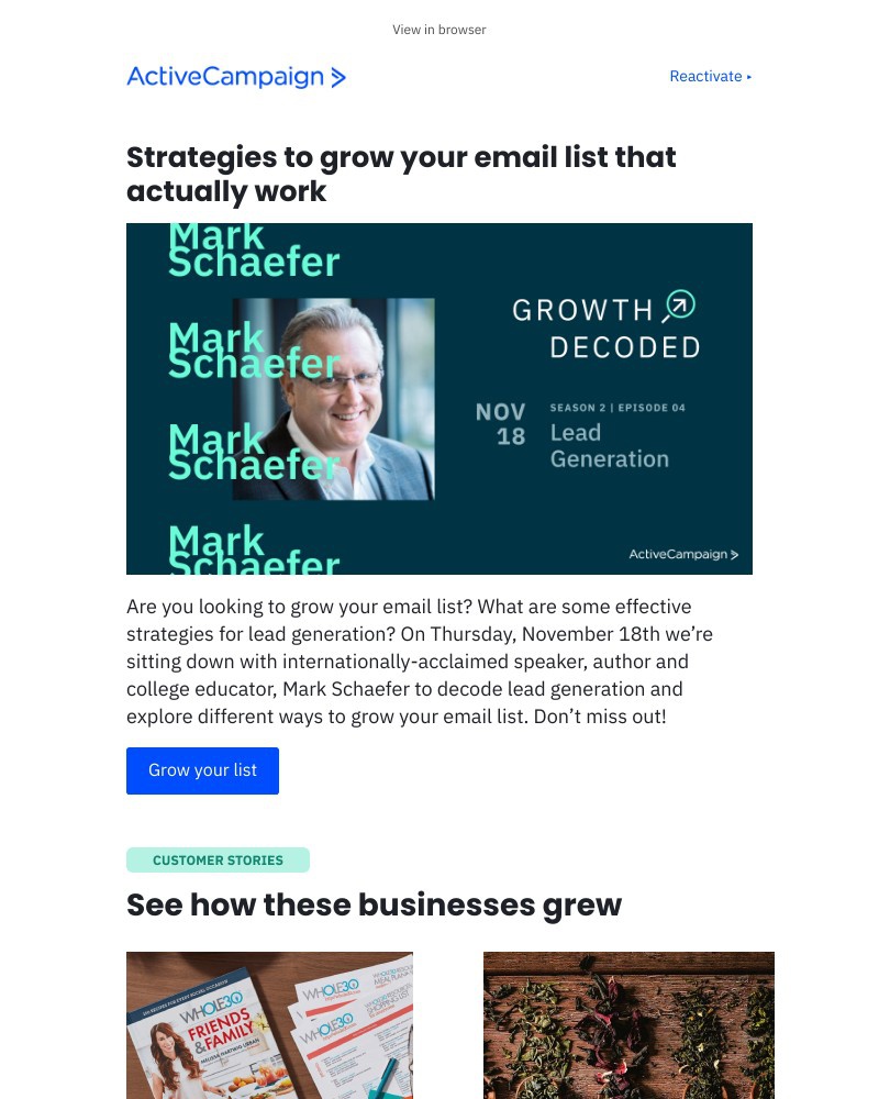  - Live event: Mark Schaefer shares strategies to generate leads and grow your list