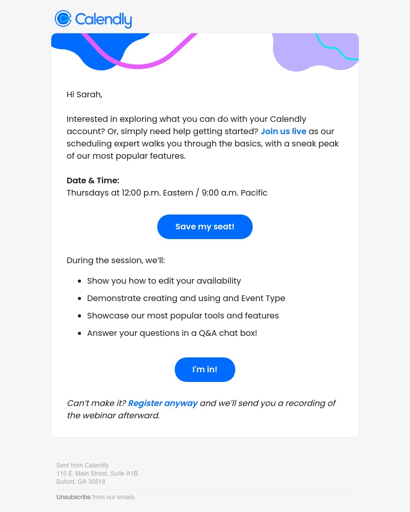 Onboarding on Calendly video screenshot