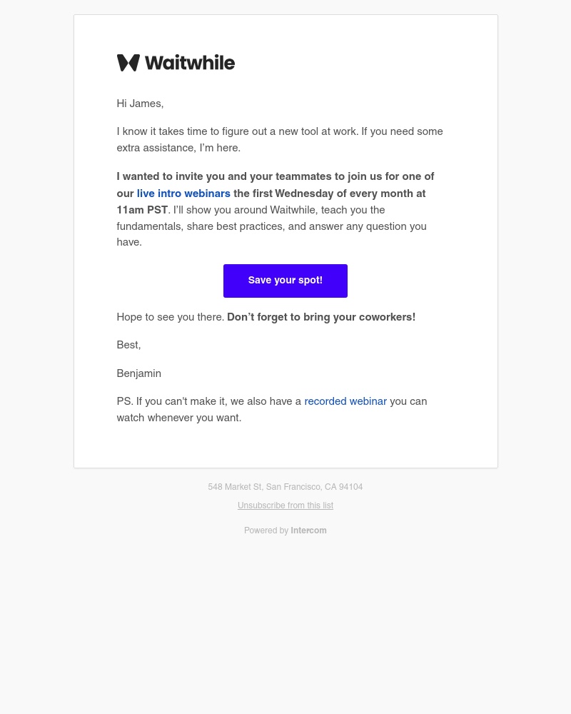 Waitwhile - Live support for all your Waitwhile questions