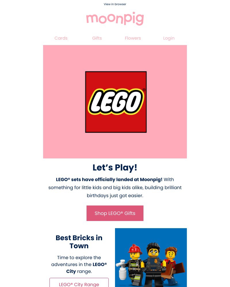 Moonpig - (Look at this) LEGO® has landed!