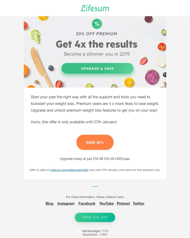 Lifesum - ⬇️ Lose weight faster with 30% off Premium 