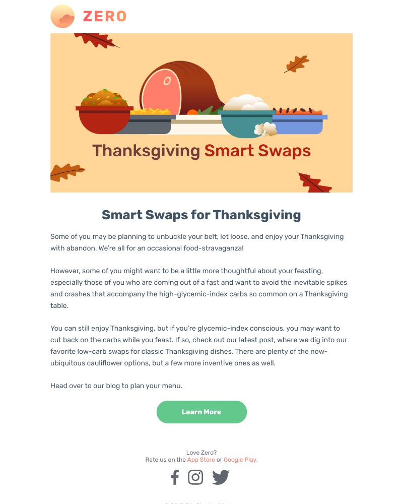 Zero - Low-carb swaps to hack your Thanksgiving
