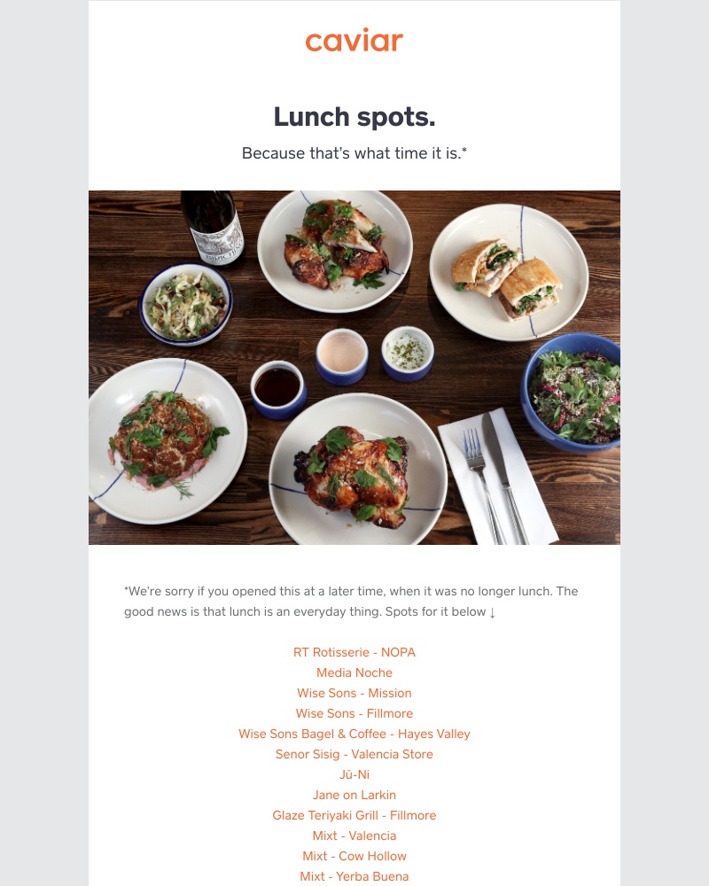  - Lunch, but in a delivered way