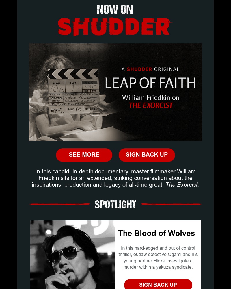 Shudder - Lyrical. Spiritual. Striking. Stream 'Leap of Faith' Now.