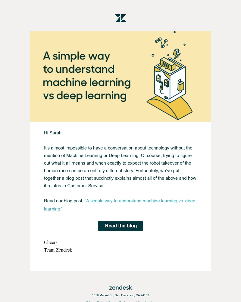Zendesk - Machine Learning, Deep Learning, and Customer Service