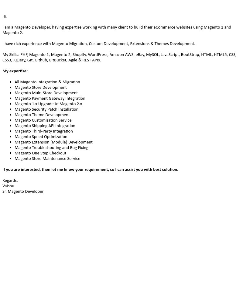 Zapier - Magento Certified Developer ( Magento 1.x , Magento 2 )