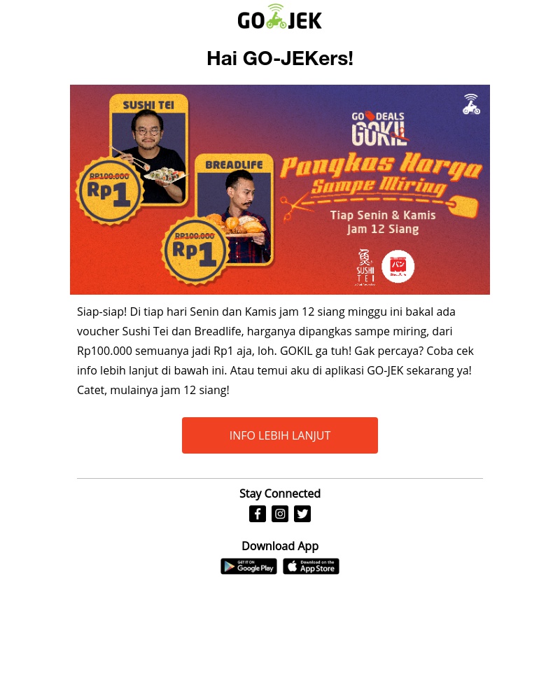 Go-Jek - Makan Enak Cuma Rp1 Aja!