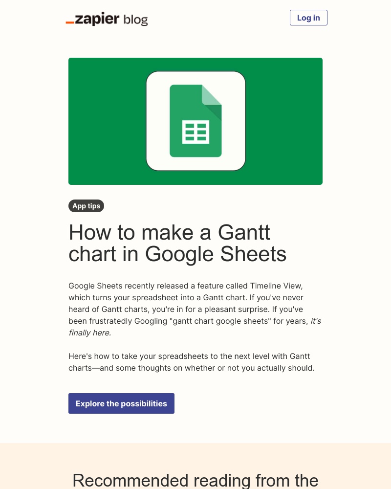 Zapier - Make a Gantt chart in Google Sheets