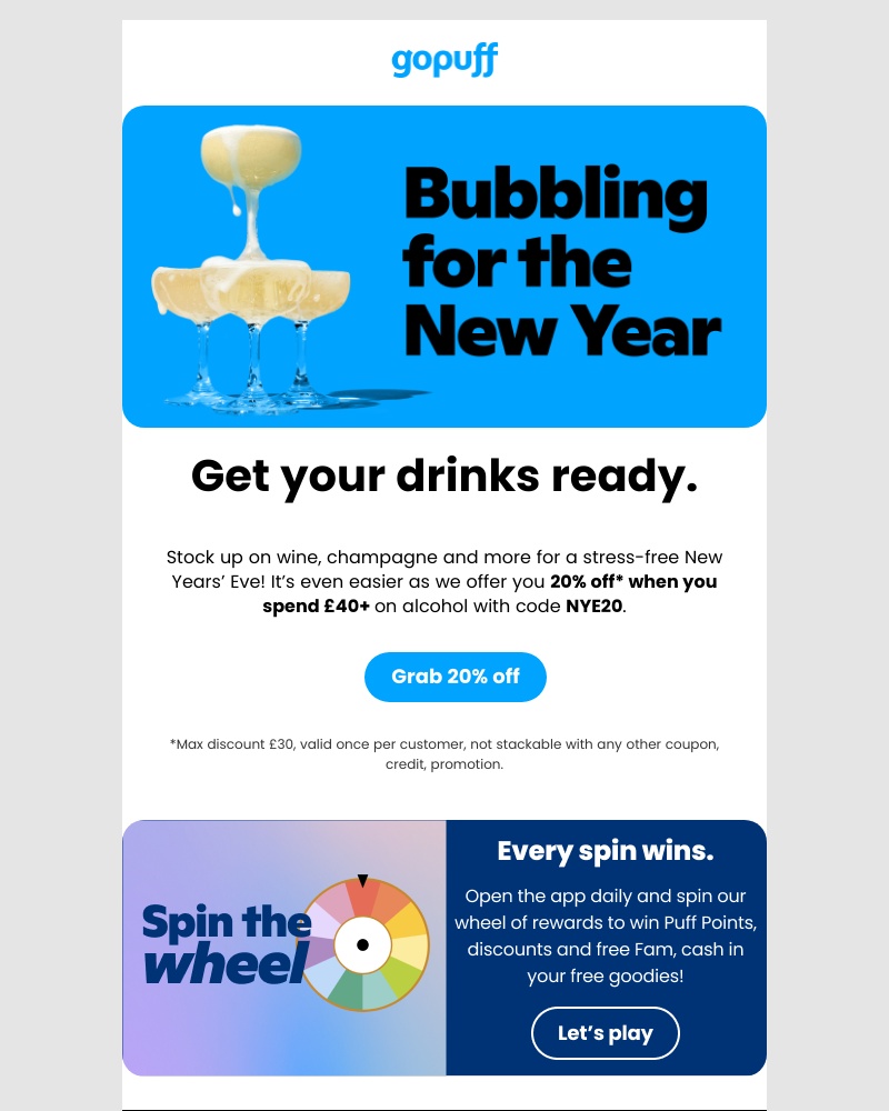 Gopuff - Make the most of New Year’s Eve! ✨