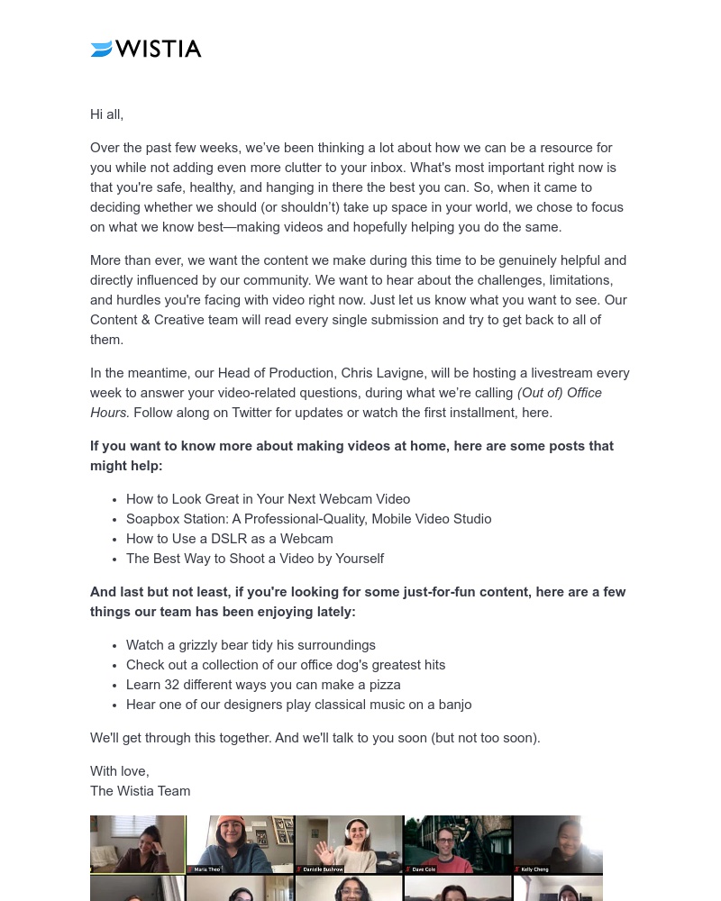 Wistia - Making content together while we’re apart 